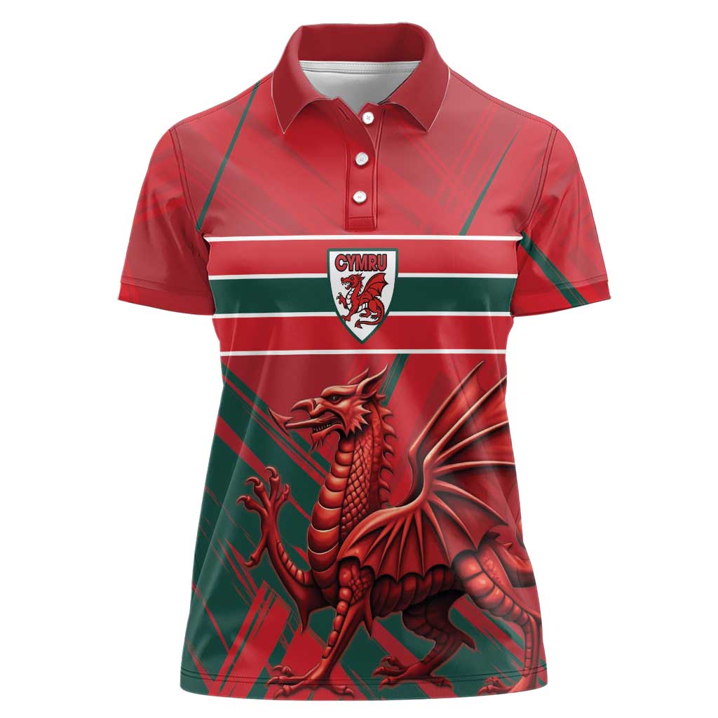 Wales Football Red Dragon Custom Women Polo Shirt Welsh National Team Spirit