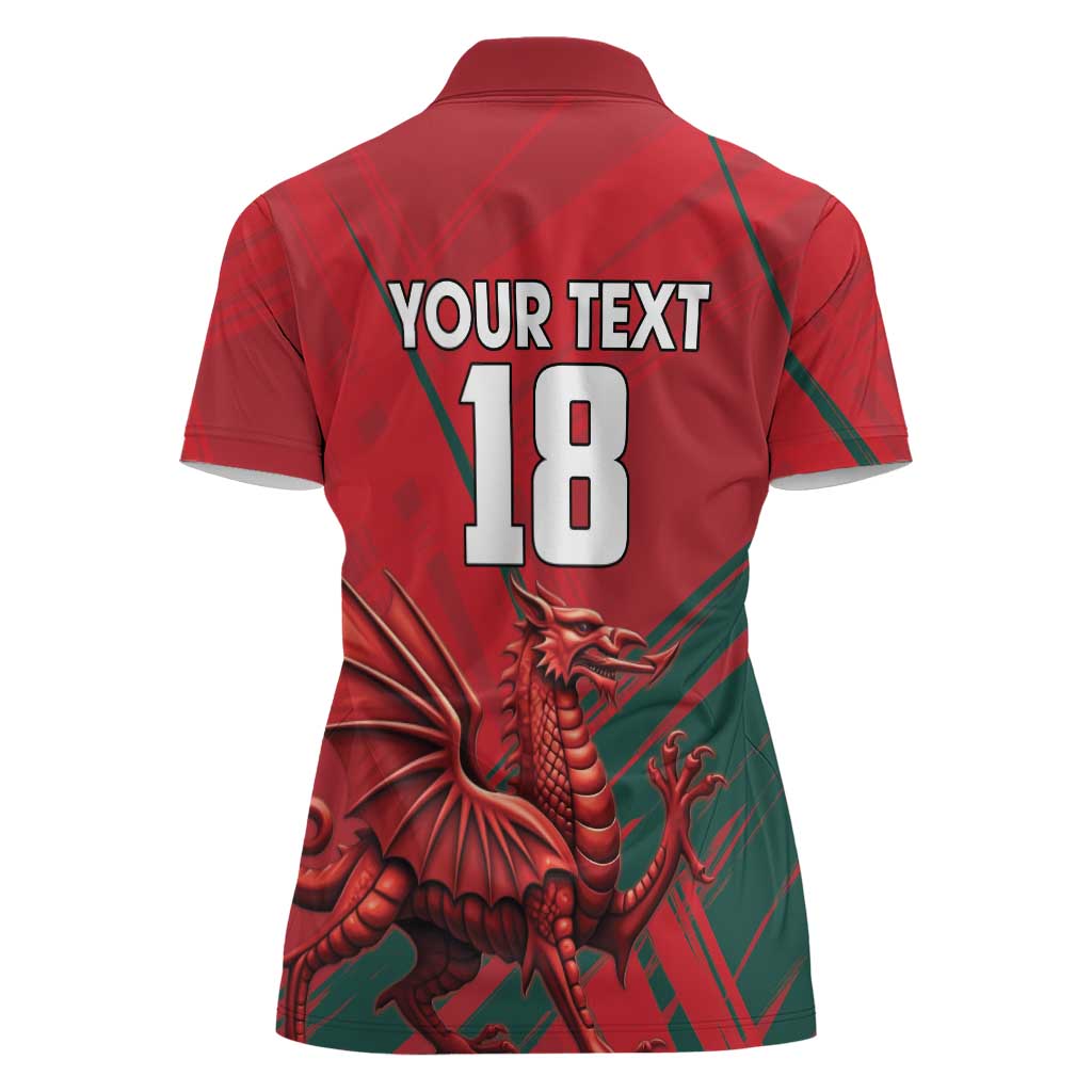 Wales Football Red Dragon Custom Women Polo Shirt Welsh National Team Spirit