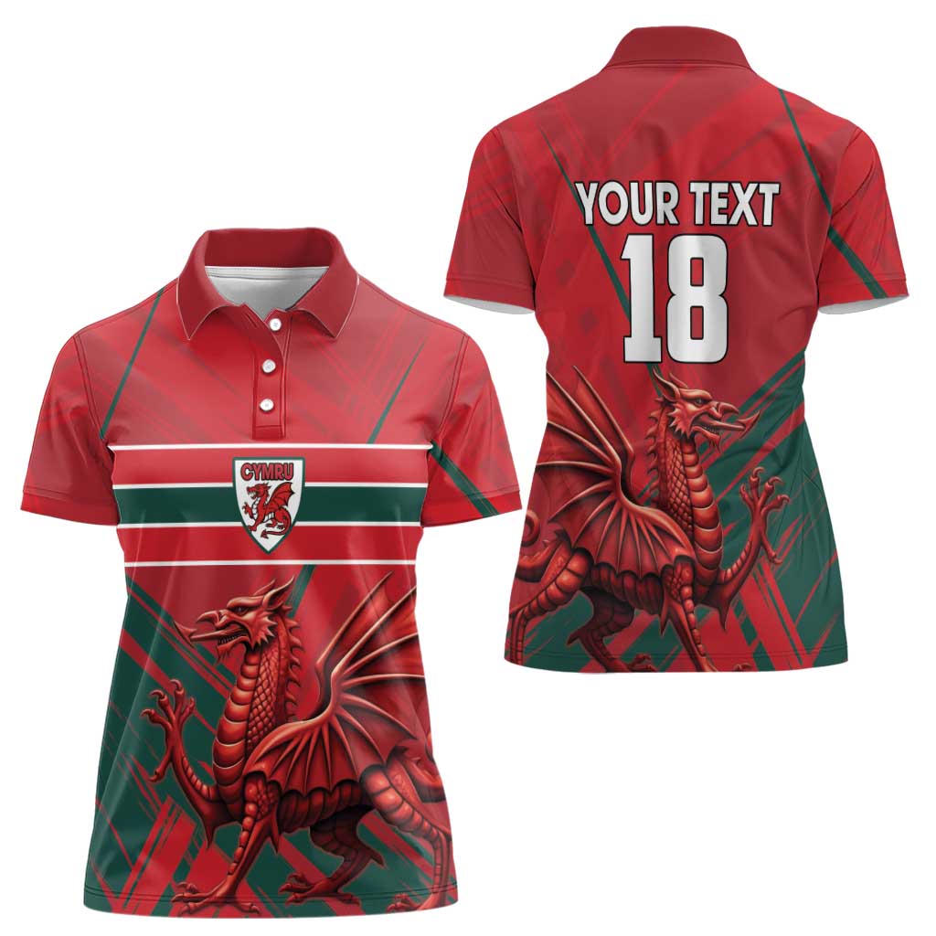 Wales Football Red Dragon Custom Women Polo Shirt Welsh National Team Spirit