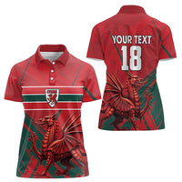 Wales Football Red Dragon Custom Women Polo Shirt Welsh National Team Spirit