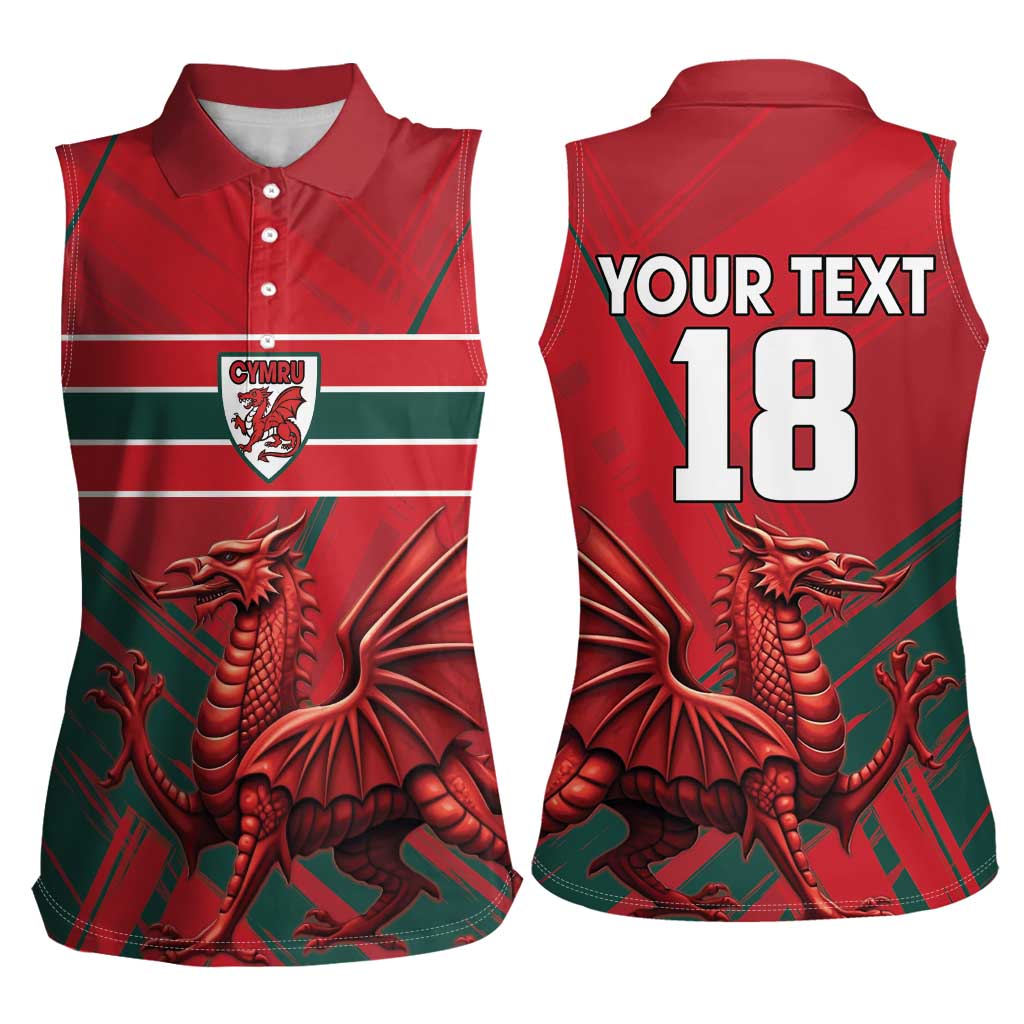 Wales Football Red Dragon Custom Women Sleeveless Polo Shirt Welsh National Team Spirit