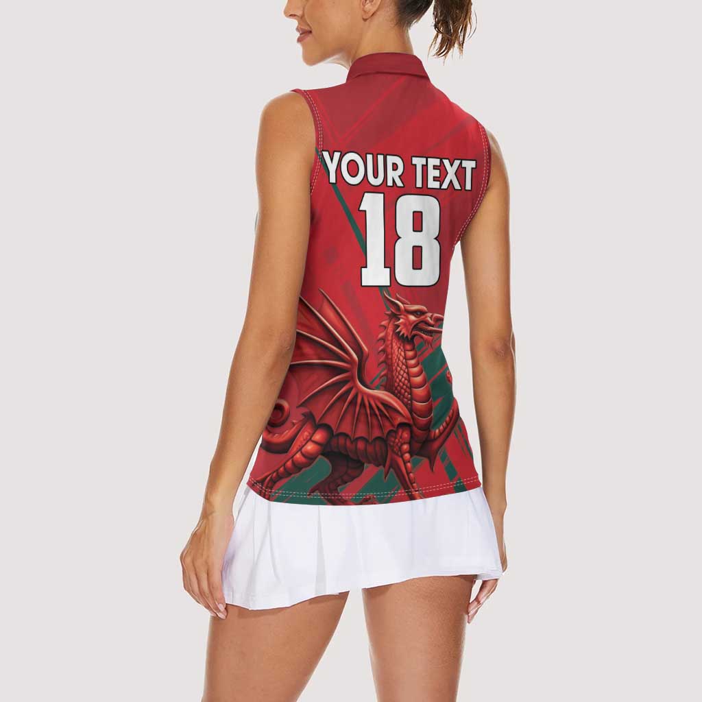 Wales Football Red Dragon Custom Women Sleeveless Polo Shirt Welsh National Team Spirit