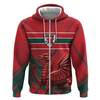 Wales Football Red Dragon Custom Zip Hoodie Welsh National Team Spirit