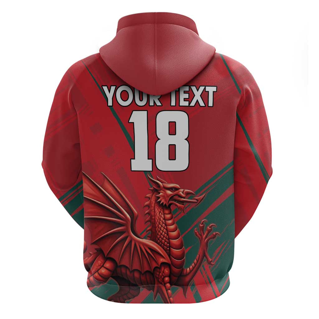 Wales Football Red Dragon Custom Zip Hoodie Welsh National Team Spirit