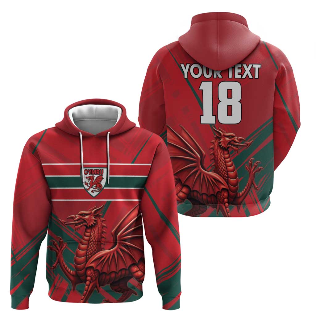 Wales Football Red Dragon Custom Zip Hoodie Welsh National Team Spirit