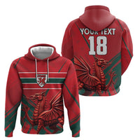 Wales Football Red Dragon Custom Zip Hoodie Welsh National Team Spirit