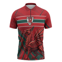 Wales Football Red Dragon Custom Zipper Polo Shirt Welsh National Team Spirit