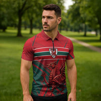 Wales Football Red Dragon Custom Zipper Polo Shirt Welsh National Team Spirit
