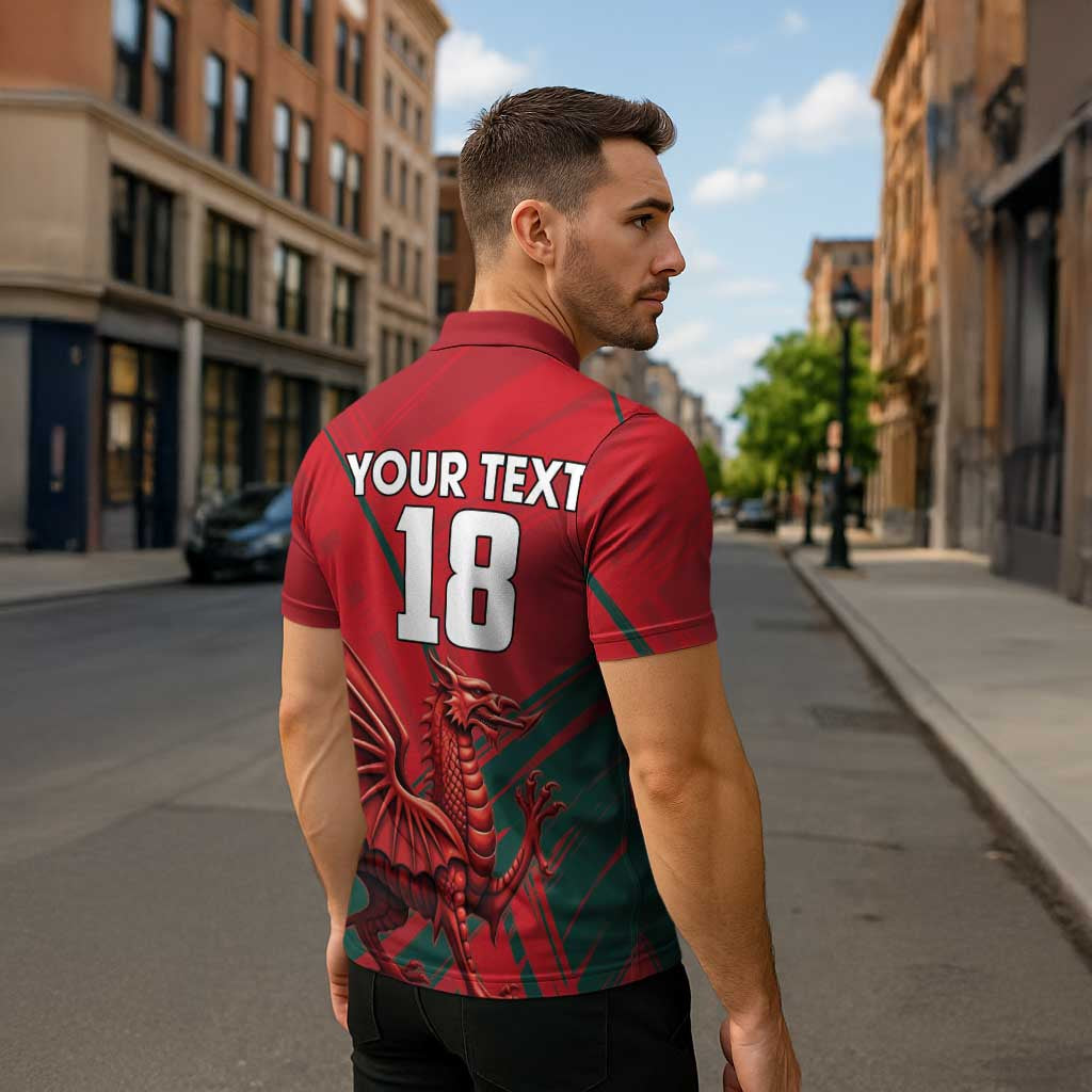 Wales Football Red Dragon Custom Zipper Polo Shirt Welsh National Team Spirit