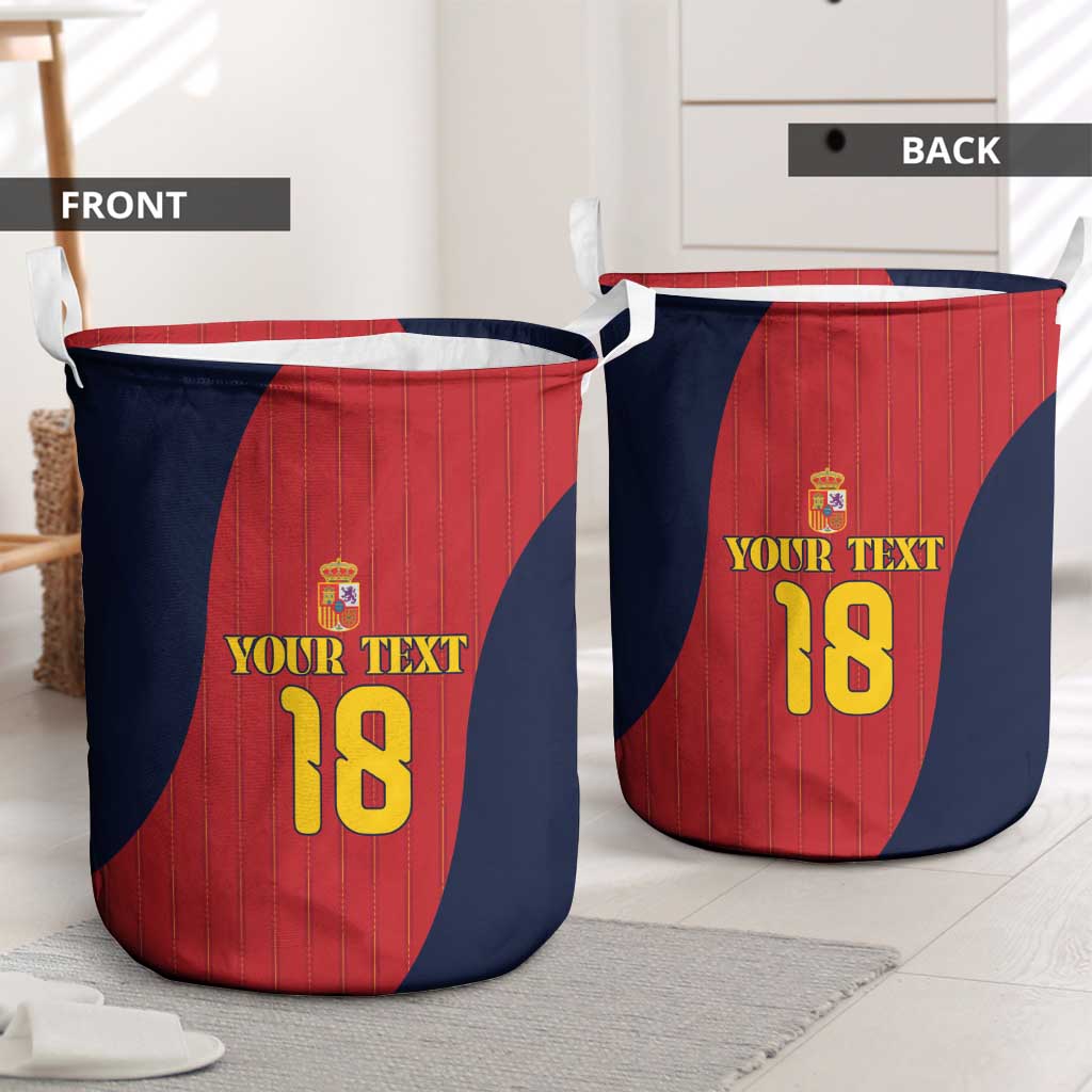Custom Spain Football Laundry Basket La Roja National Pride