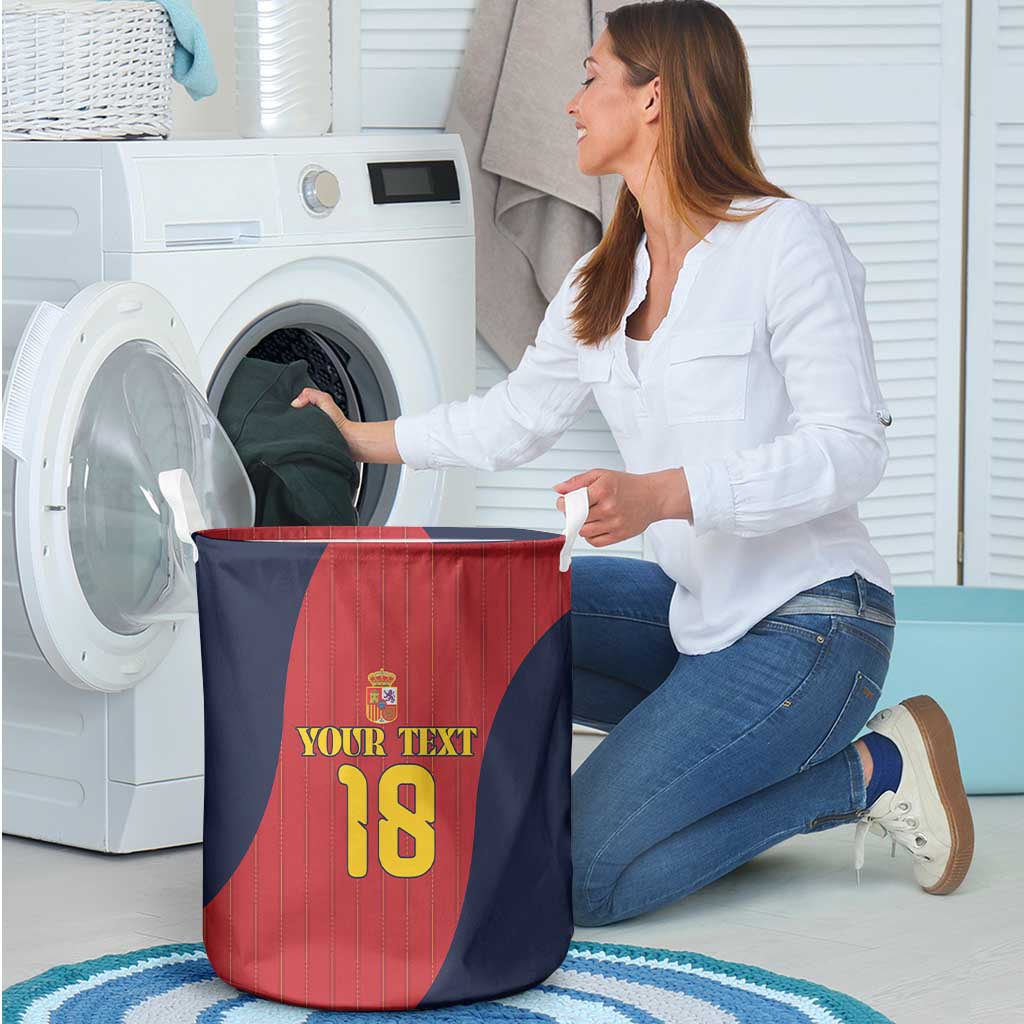 Custom Spain Football Laundry Basket La Roja National Pride