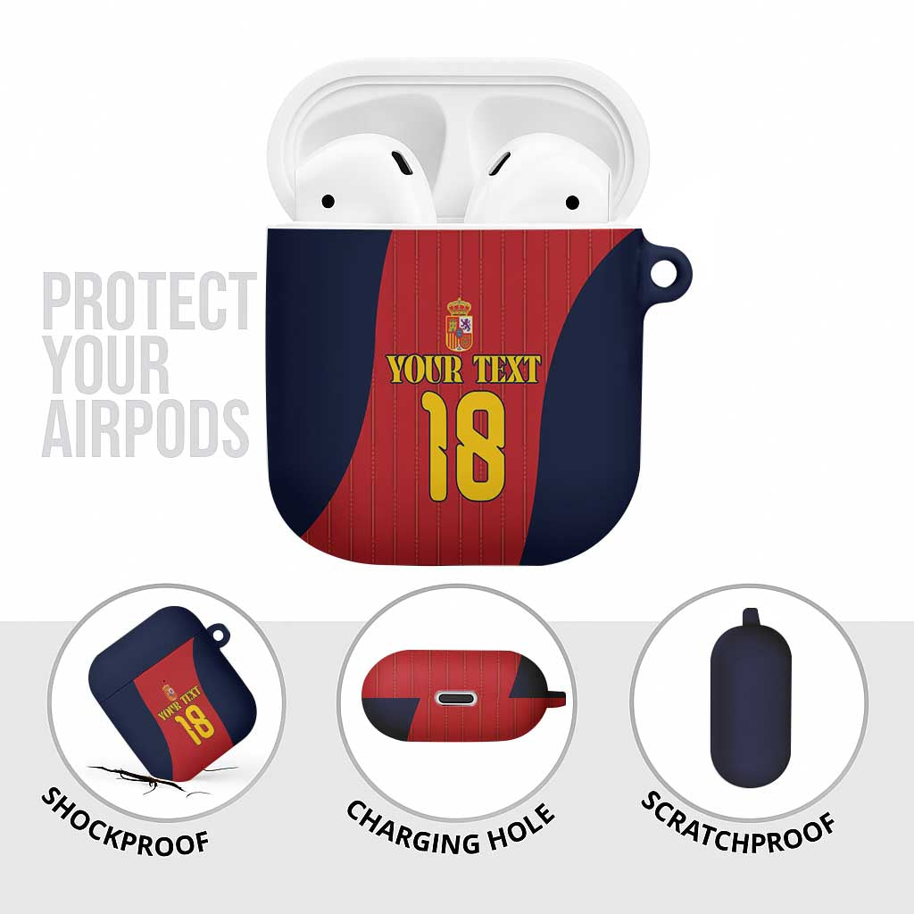 Custom Spain Football AirPods Case La Roja National Pride