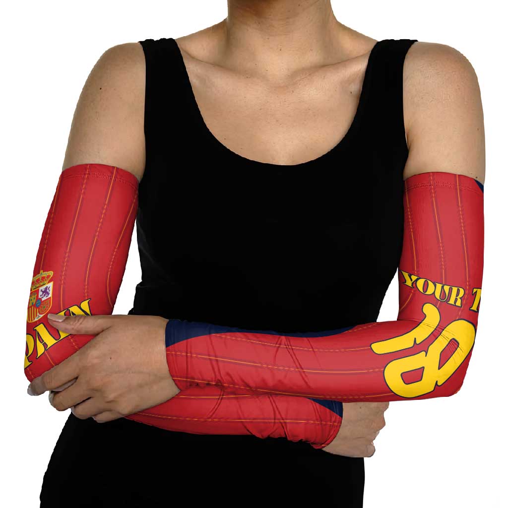 Custom Spain Football Arm Sleeves La Roja National Pride