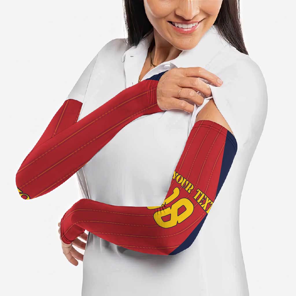 Custom Spain Football Arm Sleeves La Roja National Pride