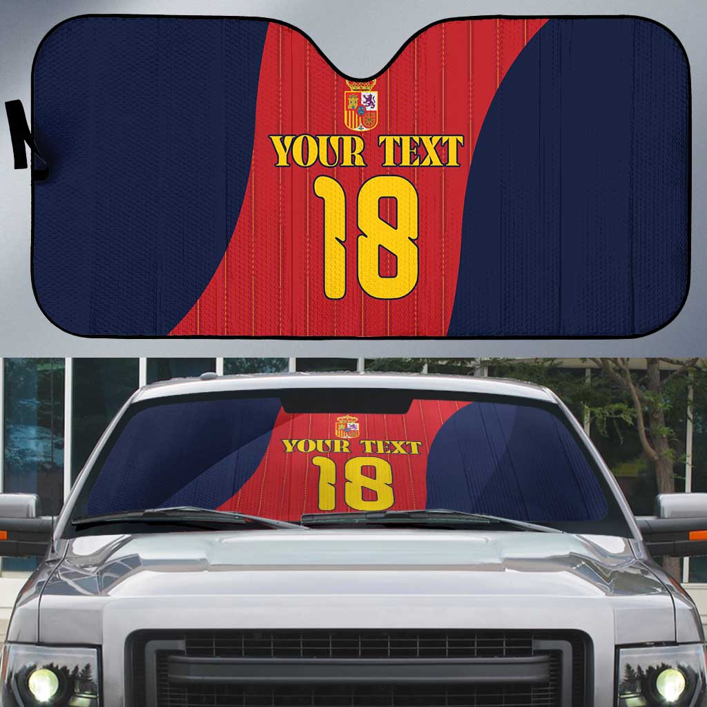 Custom Spain Football Auto Sun Shade La Roja National Pride