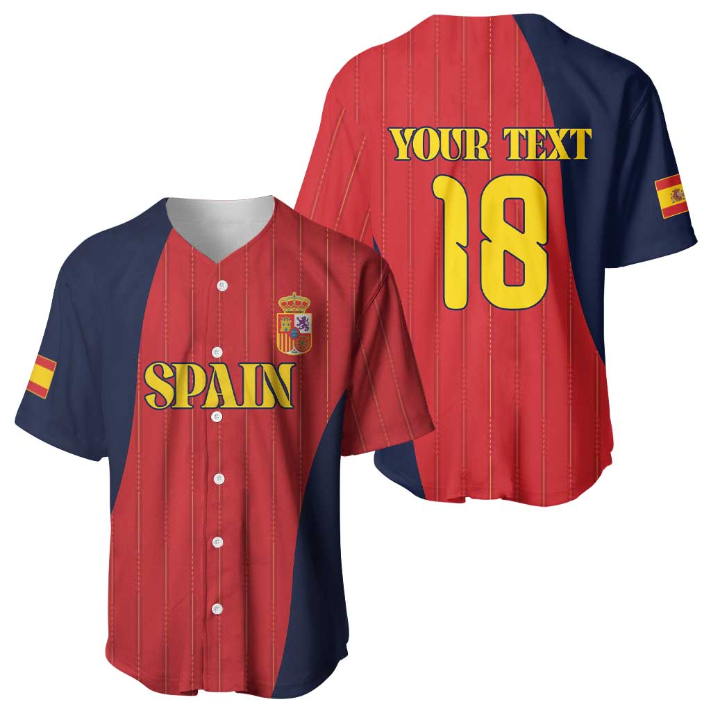 Custom Spain Football Baseball Jersey La Roja National Pride
