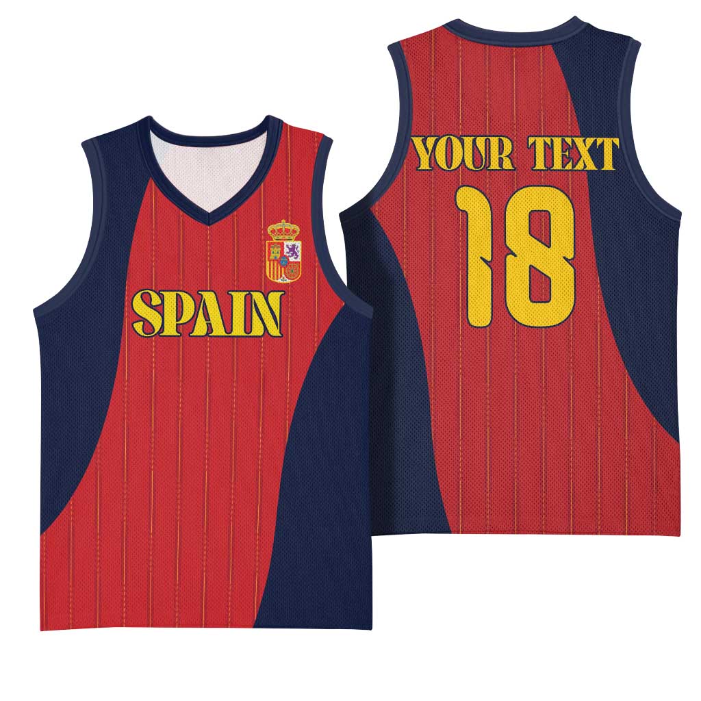 Custom Spain Football Basketball Jersey La Roja National Pride
