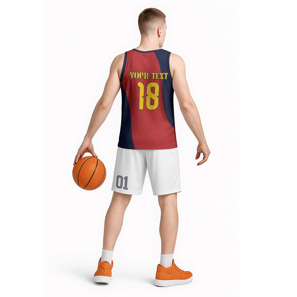 Custom Spain Football Basketball Jersey La Roja National Pride