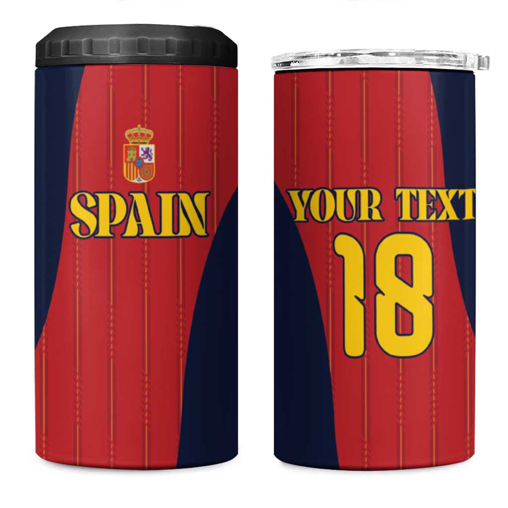 Custom Spain Football 4 in 1 Can Cooler Tumbler La Roja National Pride