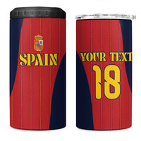Custom Spain Football 4 in 1 Can Cooler Tumbler La Roja National Pride