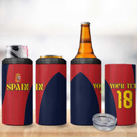Custom Spain Football 4 in 1 Can Cooler Tumbler La Roja National Pride