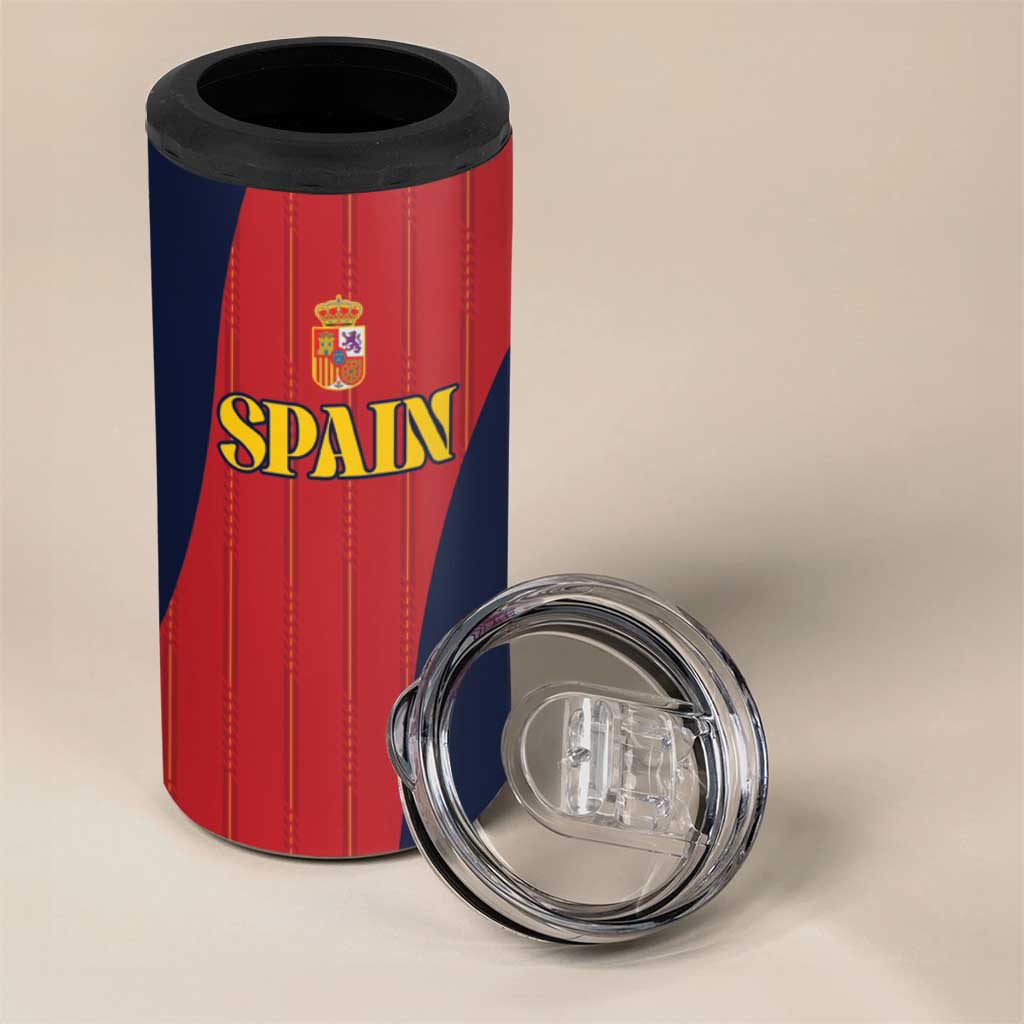 Custom Spain Football 4 in 1 Can Cooler Tumbler La Roja National Pride
