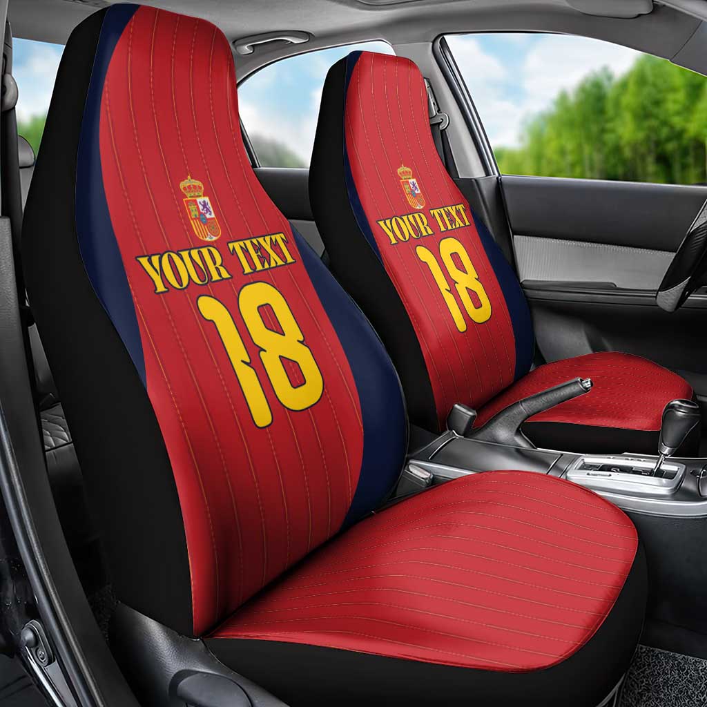 Custom Spain Football Car Seat Cover La Roja National Pride