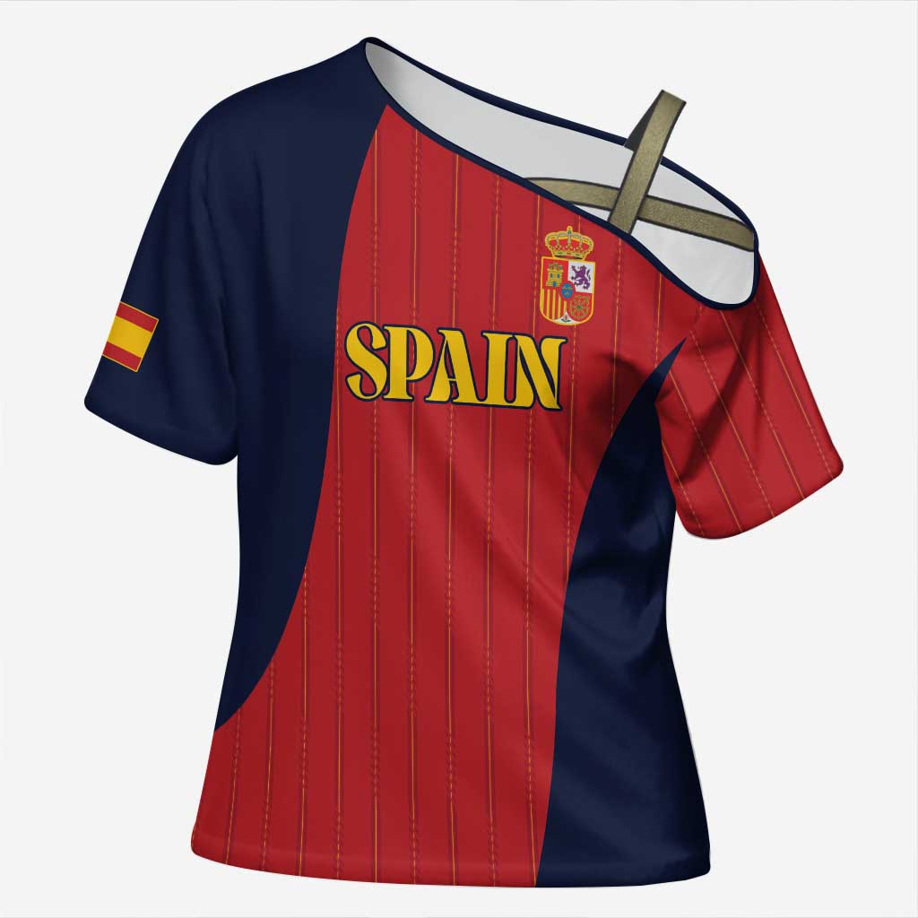 Custom Spain Football Cross Shoulder Shirt La Roja National Pride