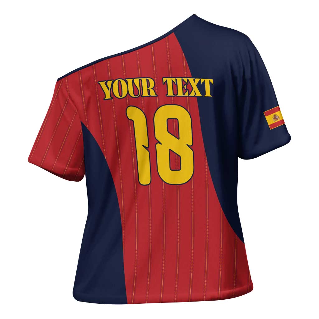 Custom Spain Football Cross Shoulder Shirt La Roja National Pride