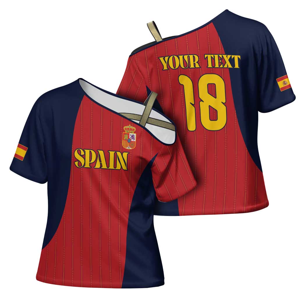 Custom Spain Football Cross Shoulder Shirt La Roja National Pride