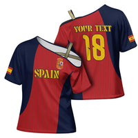 Custom Spain Football Cross Shoulder Shirt La Roja National Pride