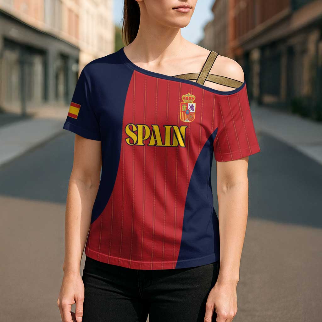 Custom Spain Football Cross Shoulder Shirt La Roja National Pride