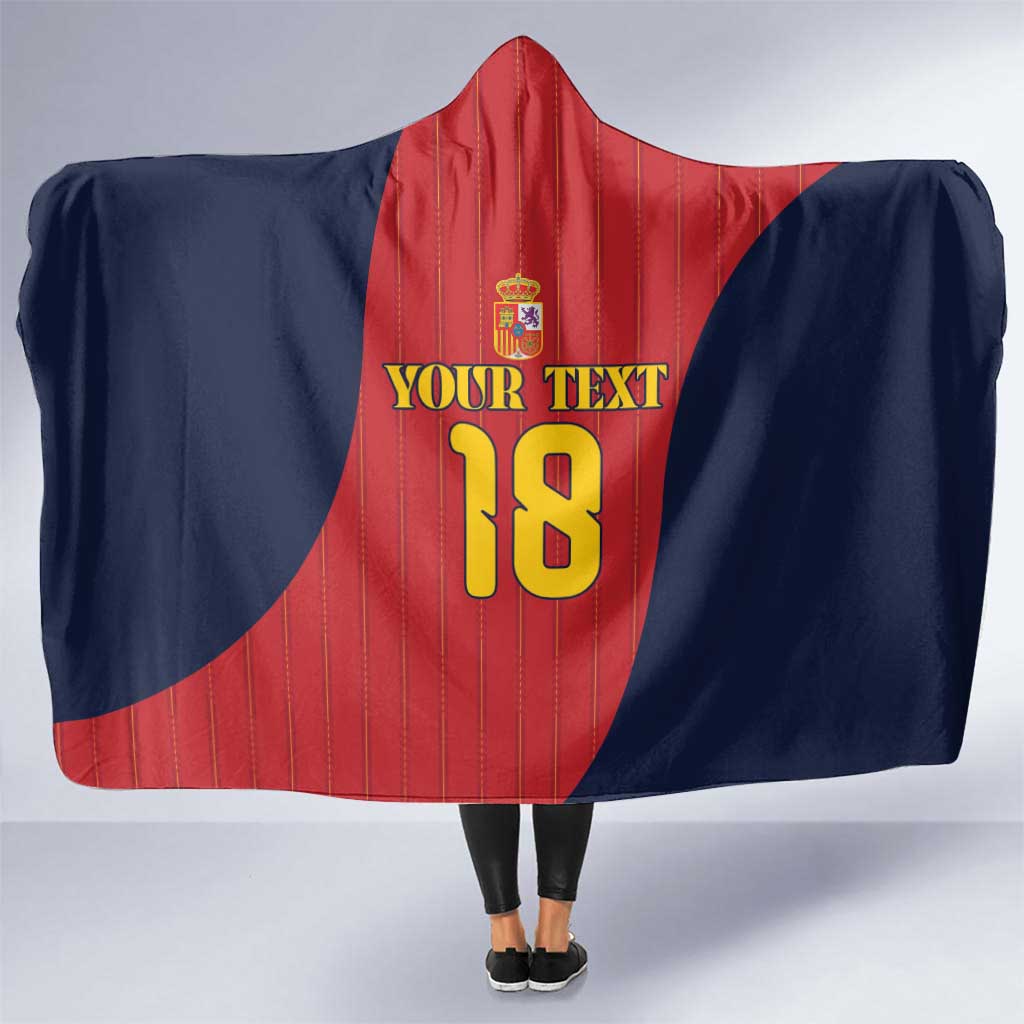 Custom Spain Football Hooded Blanket La Roja National Pride