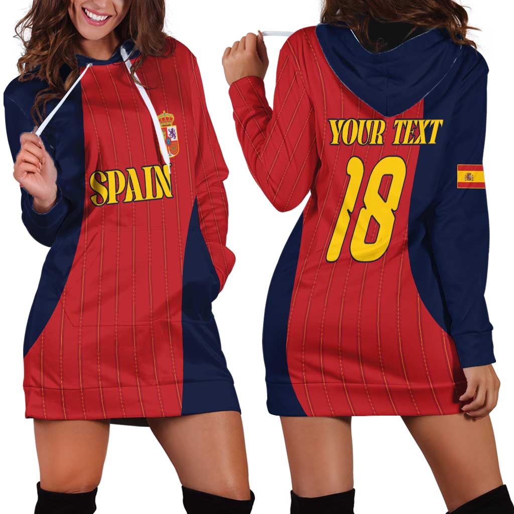 Custom Spain Football Hoodie Dress La Roja National Pride