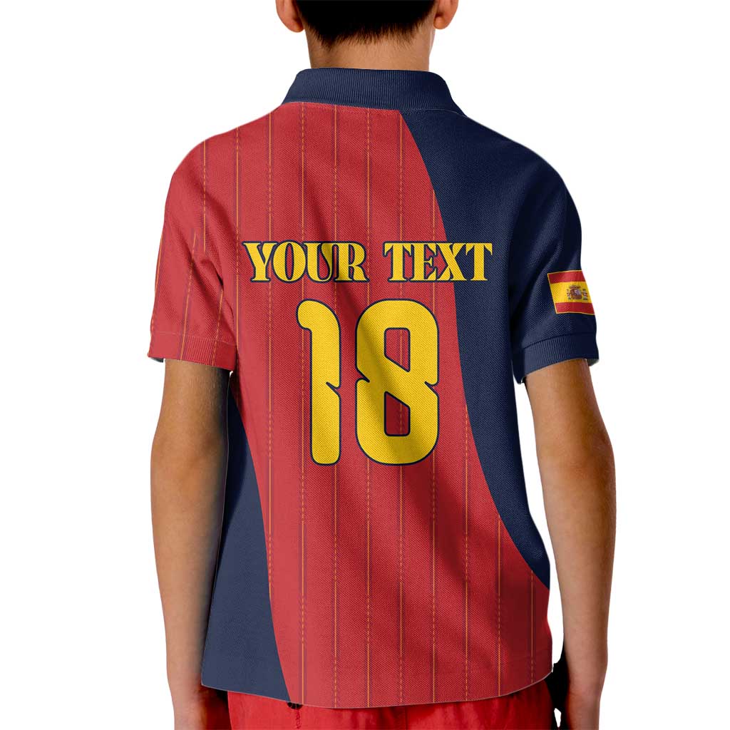 Custom Spain Football Kid Polo Shirt La Roja National Pride