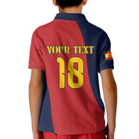 Custom Spain Football Kid Polo Shirt La Roja National Pride