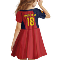 Custom Spain Football Kid Short Sleeve Dress La Roja National Pride