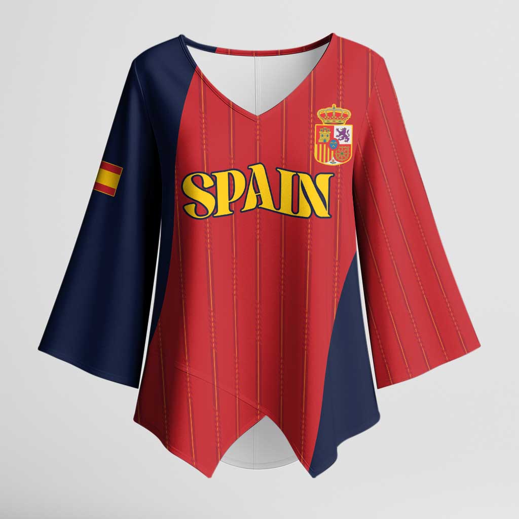 Custom Spain Football Kimono Sleeve Blouse La Roja National Pride