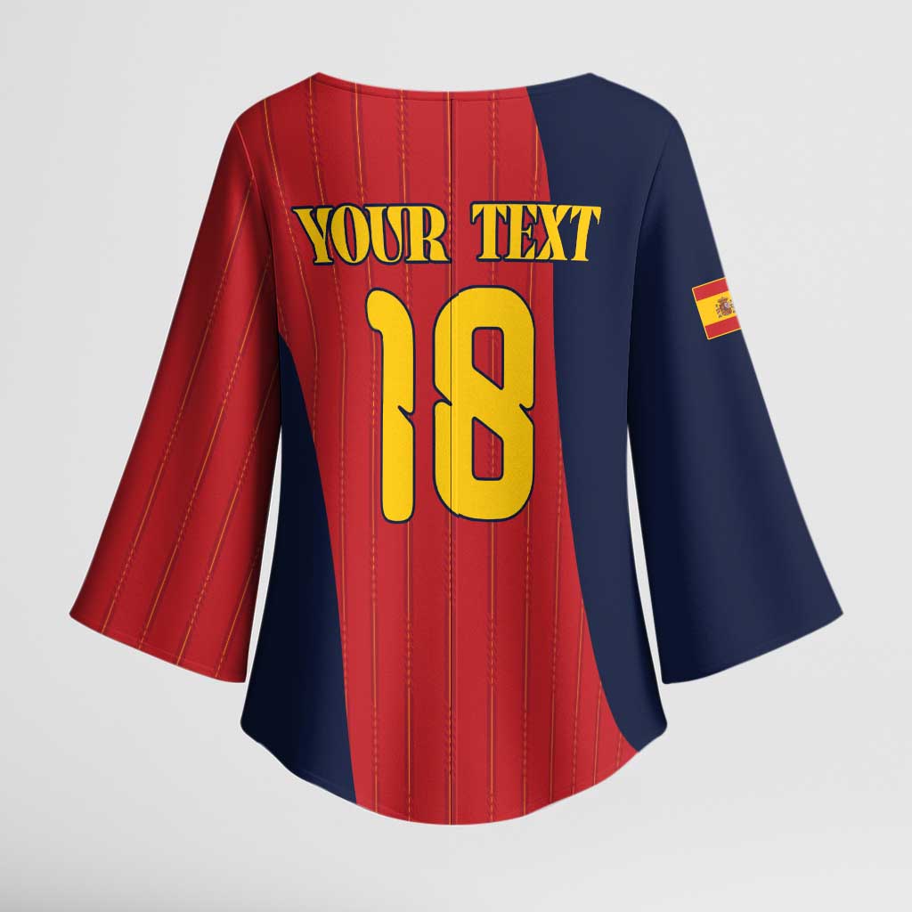 Custom Spain Football Kimono Sleeve Blouse La Roja National Pride