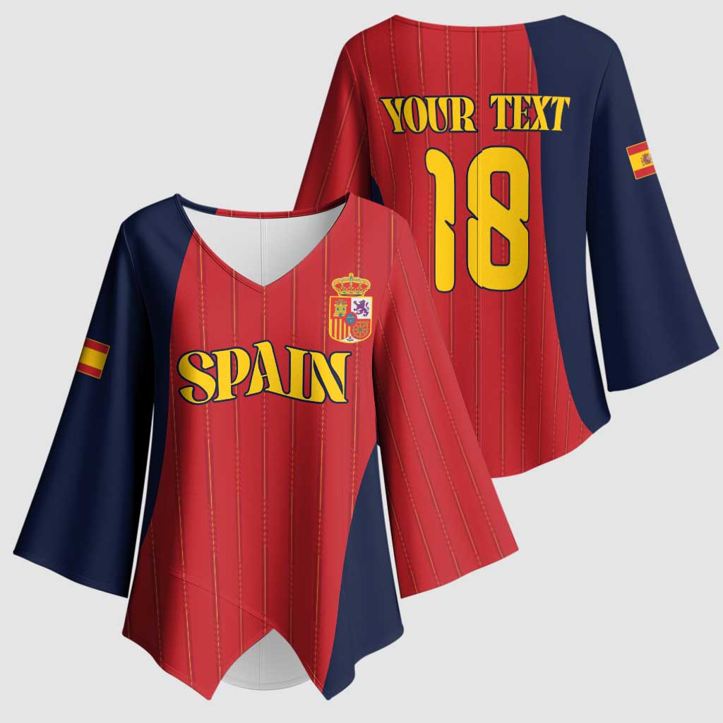 Custom Spain Football Kimono Sleeve Blouse La Roja National Pride