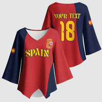 Custom Spain Football Kimono Sleeve Blouse La Roja National Pride