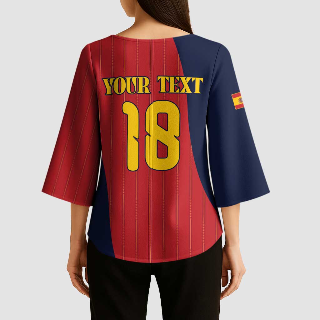 Custom Spain Football Kimono Sleeve Blouse La Roja National Pride
