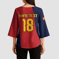 Custom Spain Football Kimono Sleeve Blouse La Roja National Pride