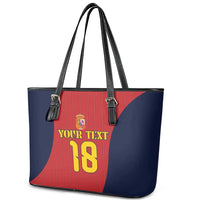 Custom Spain Football Leather Tote Bag La Roja National Pride
