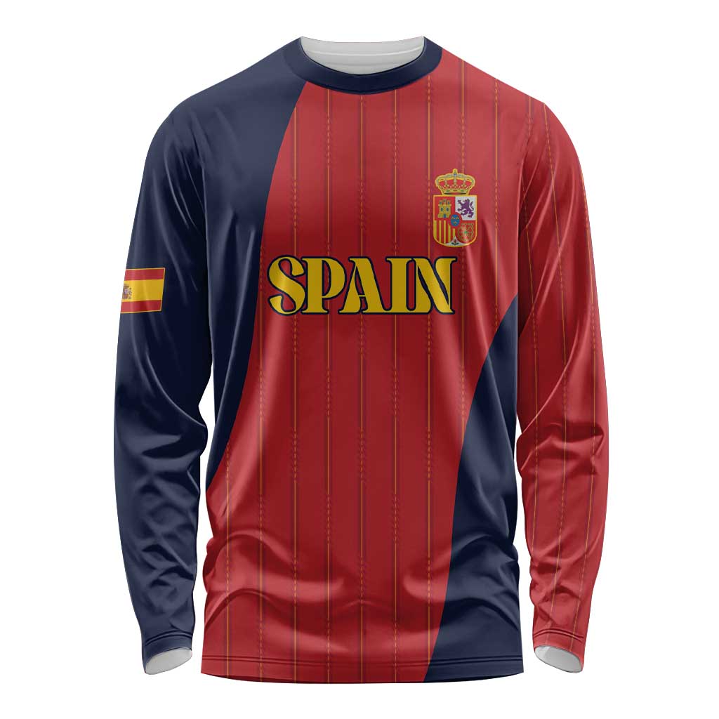 Custom Spain Football Long Sleeve Shirt La Roja National Pride