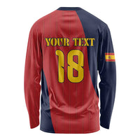 Custom Spain Football Long Sleeve Shirt La Roja National Pride