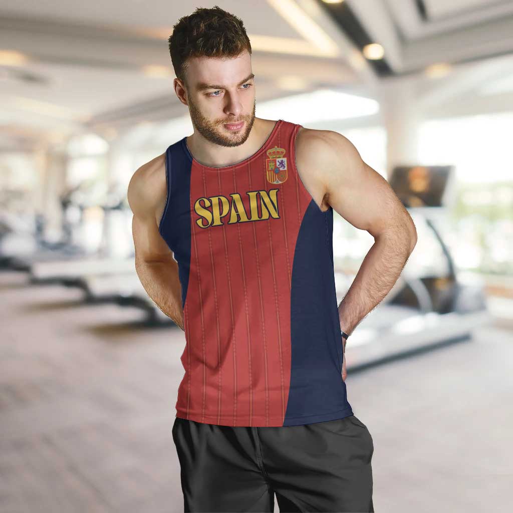 Custom Spain Football Men Tank Top La Roja National Pride