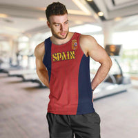Custom Spain Football Men Tank Top La Roja National Pride