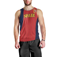 Custom Spain Football Men Tank Top La Roja National Pride