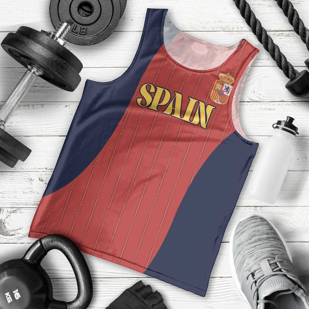 Custom Spain Football Men Tank Top La Roja National Pride